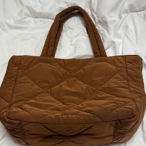 Athleta Quilted Brown Tote Bag
